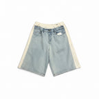 Koché Panelled Denim Shorts – Light Wash