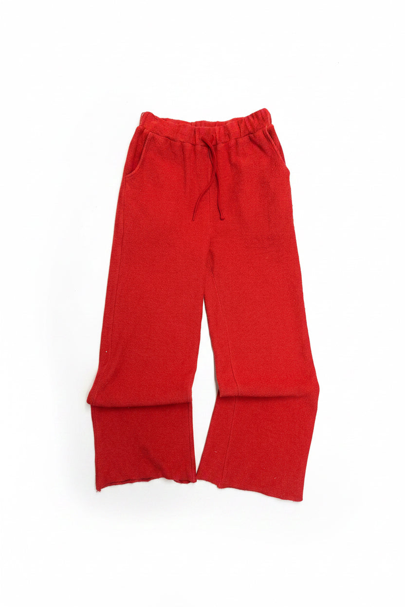 Vague Studio Raw-Edge Wide Leg Sweatpants - Red