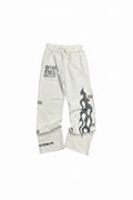 Wealthy Brand "Rockstar" Studded Joggers - White
