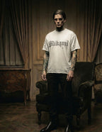 MIKAMI – DISTRESSED LOGO TEE (OFF-WHITE)
