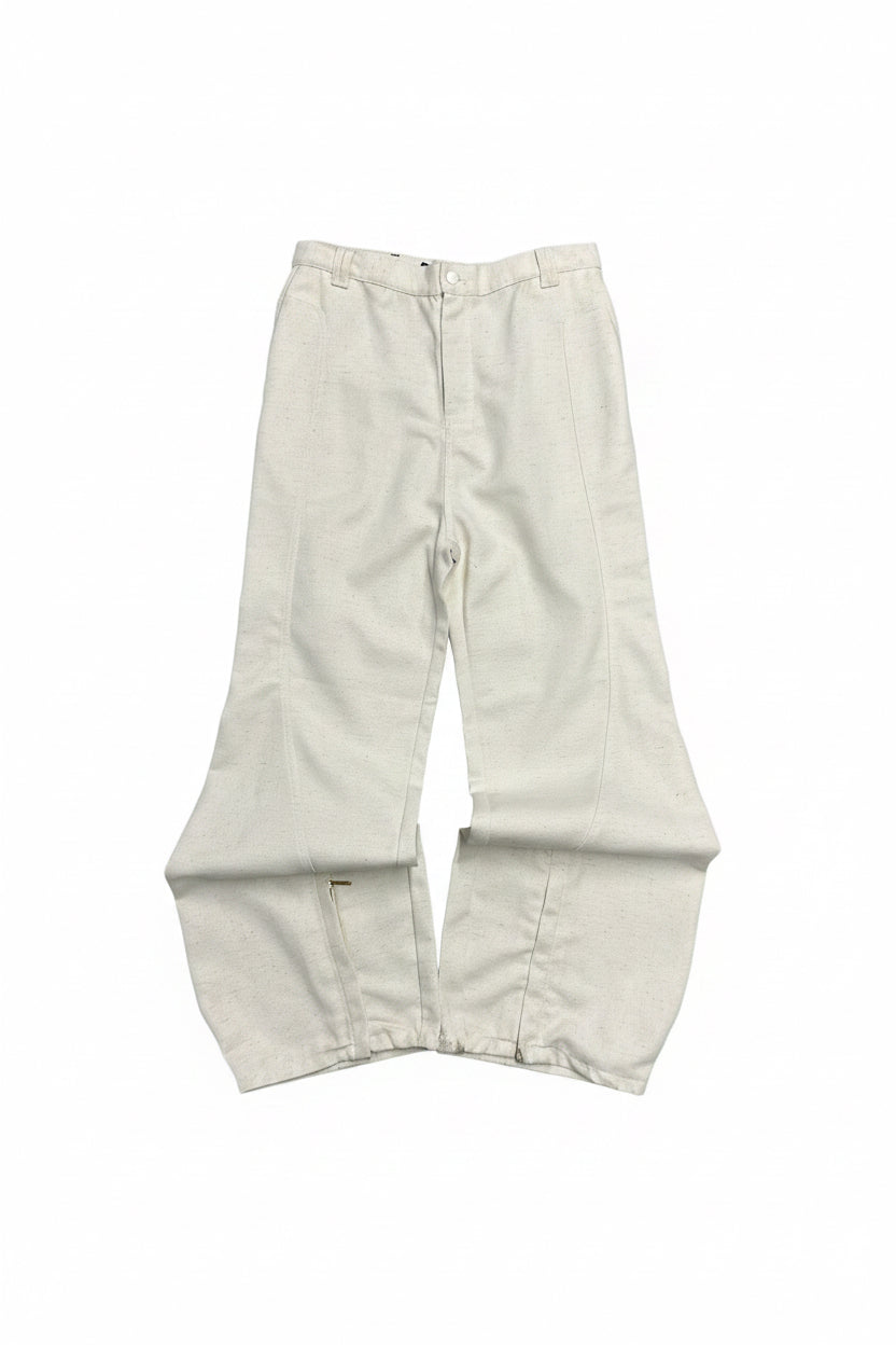 Namesake JP Paneled Zipper Flare Pants - Cream/Off-White