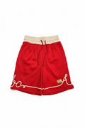 Advisory Board Crystals Script Mesh Shorts – Red