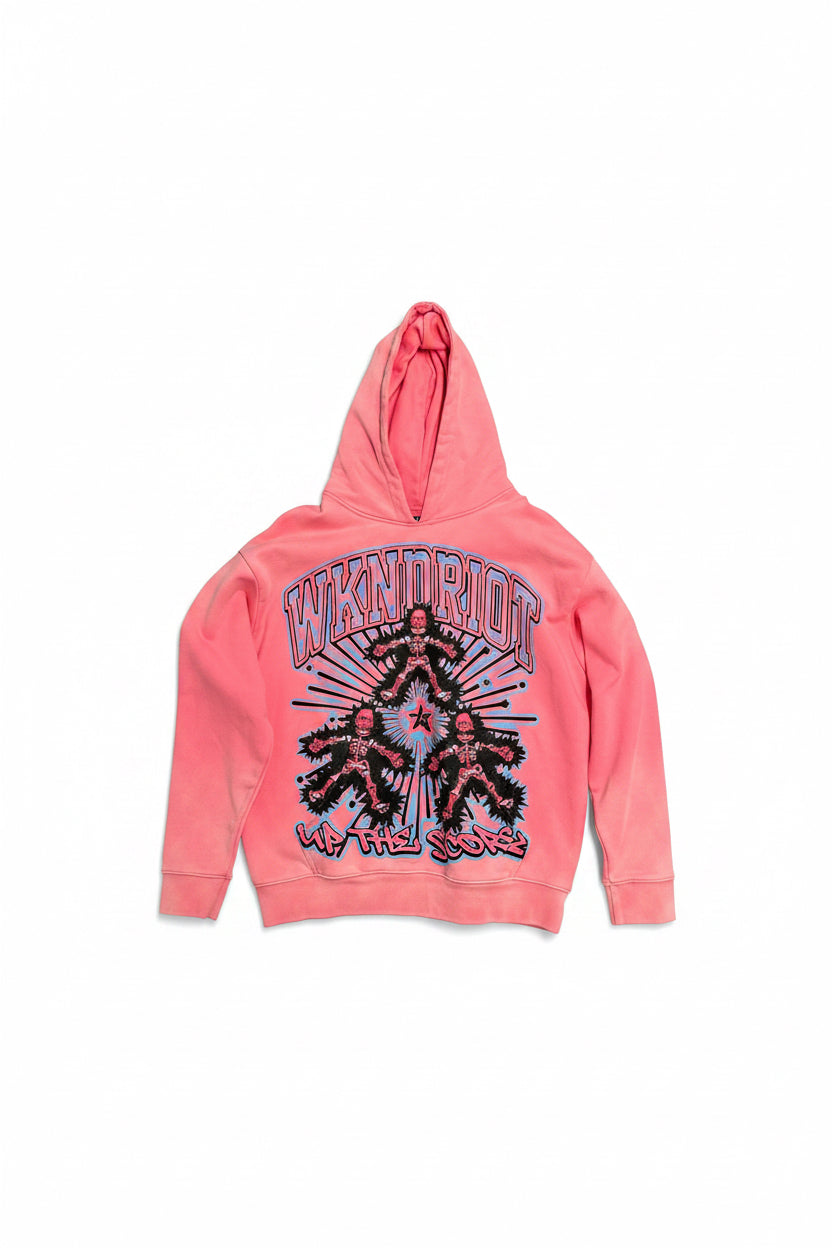 WKNDRIOT Skeleton Graphic Hoodie – Pink