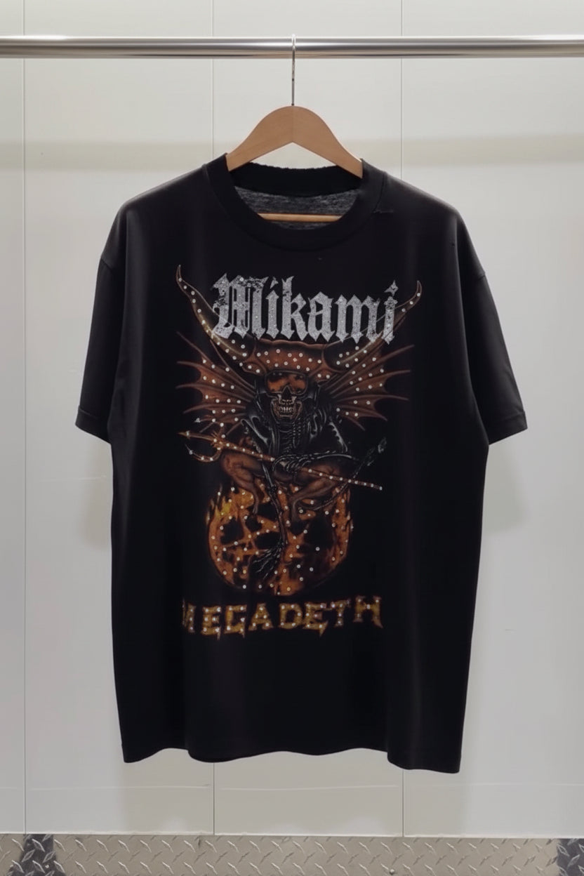 MIKAMI “One-of-One Hellfire Swarovski” Tee ( XL )