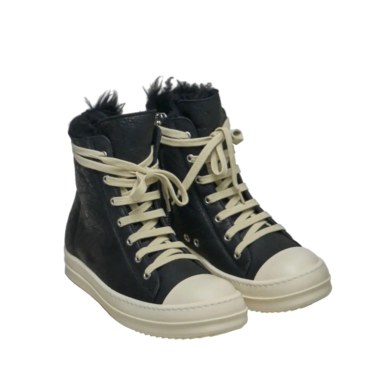RICK OWENS
High Top Zebra Shearling Ramones Sneakers