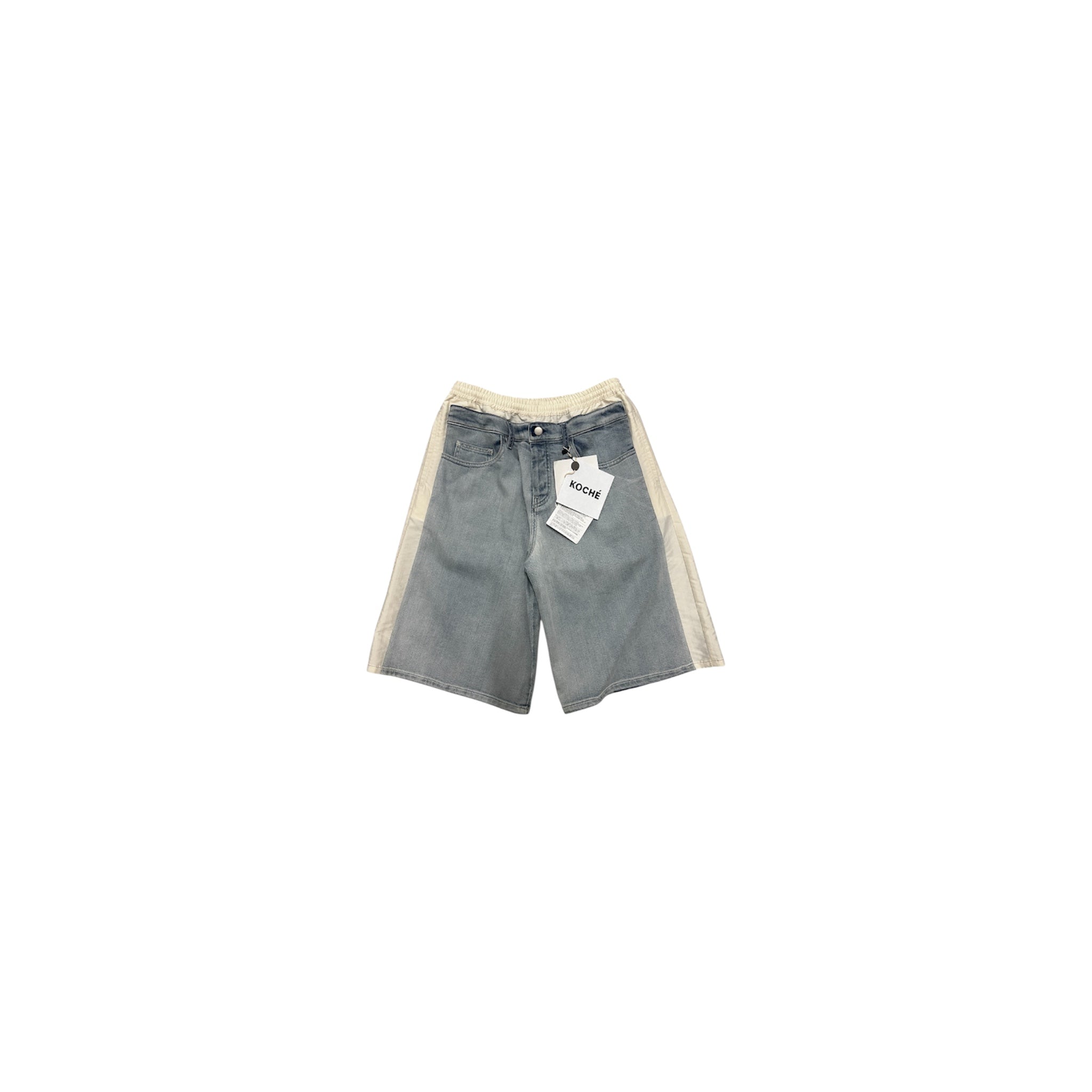 Koché Panelled Denim Shorts – Light Wash