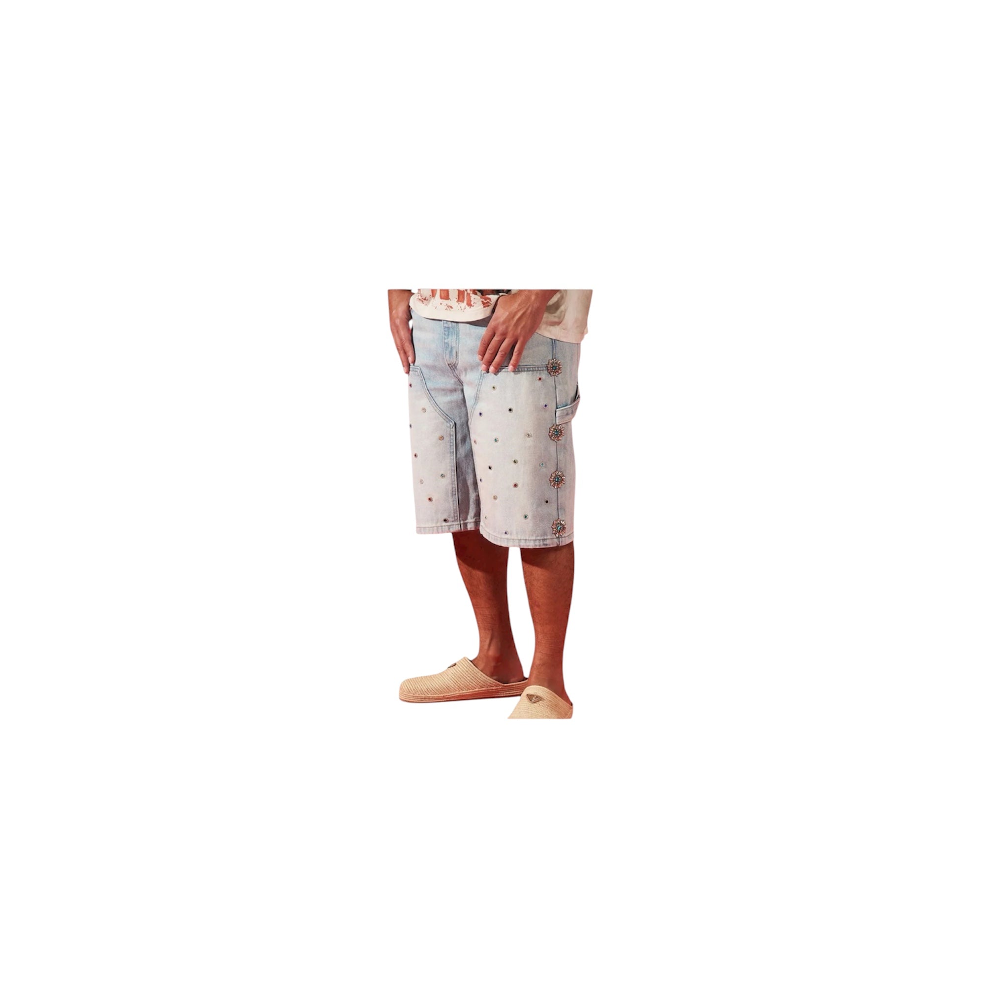 Impressive Carpenter Stone Denim Shorts – Blue