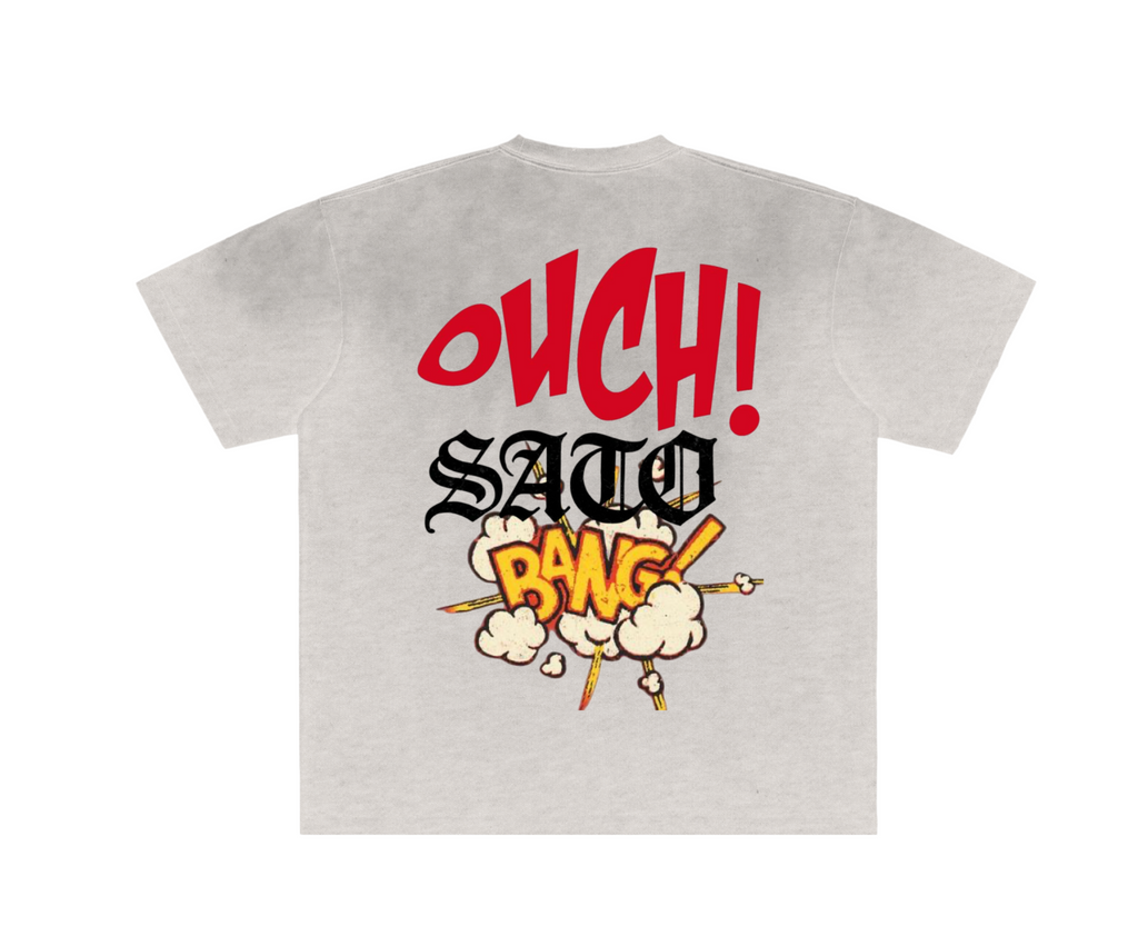 SATO “God Macabre / Monkeys” Tee — Light Gray