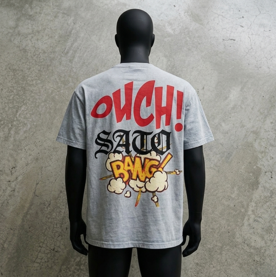 SATO “God Macabre / Monkeys” Tee — Light Gray