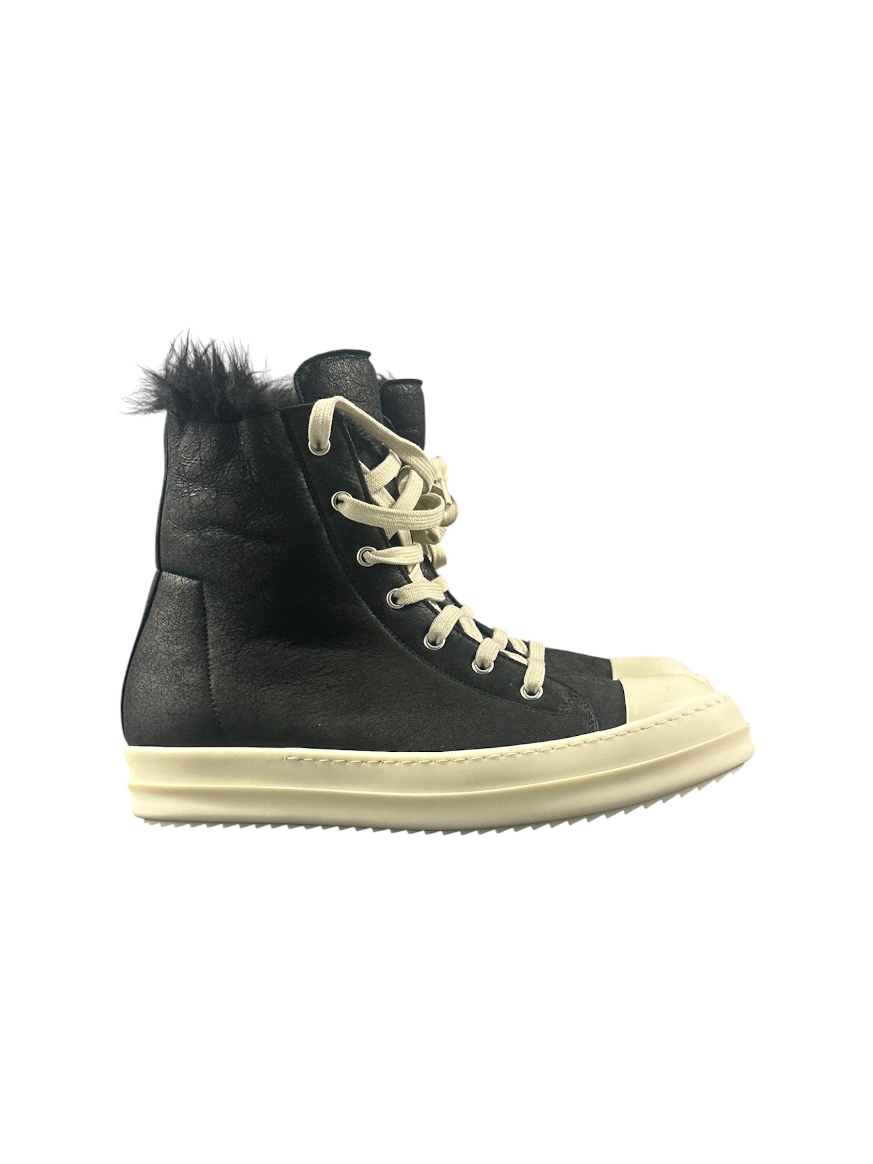 RICK OWENS
High Top Zebra Shearling Ramones Sneakers