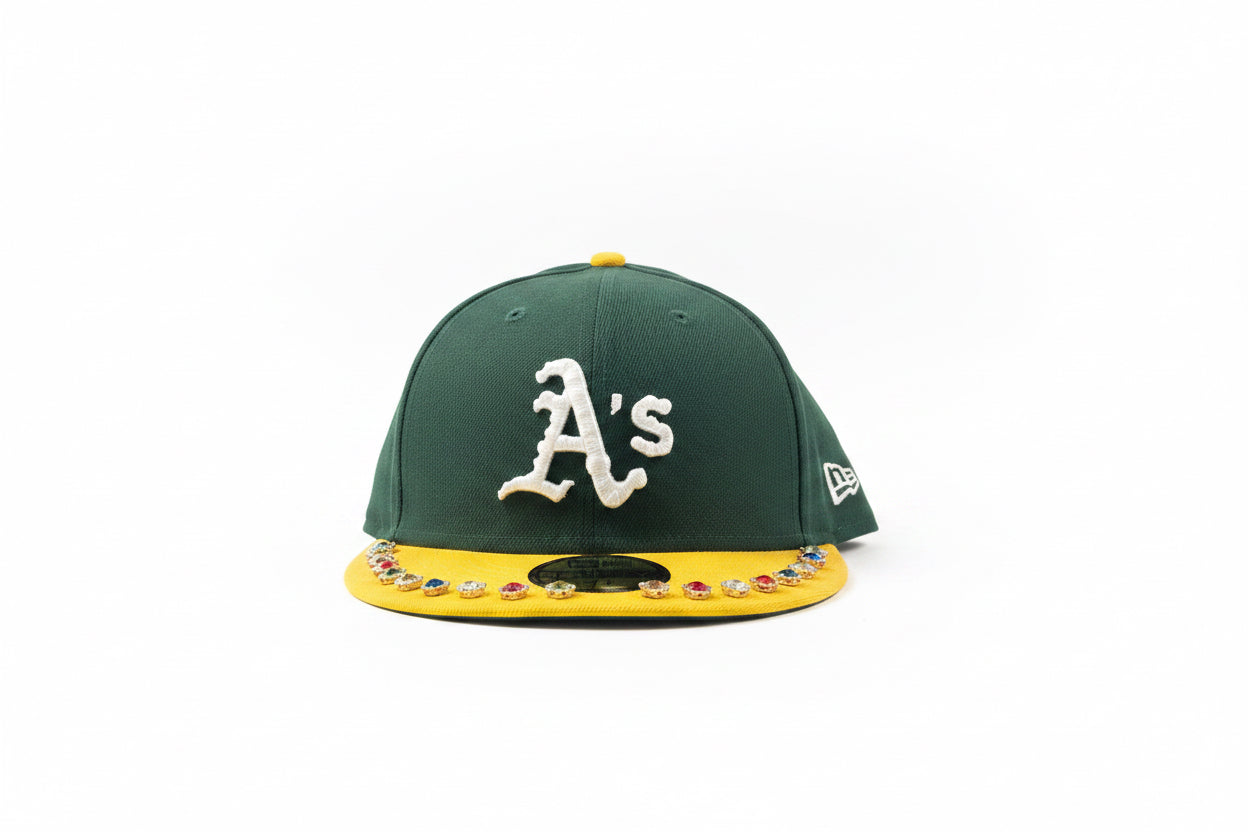Oakland A’s Custom Rhinestone Fitted Hat