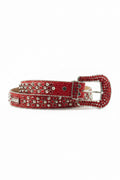 B.B. Simon Crystal Belt RED