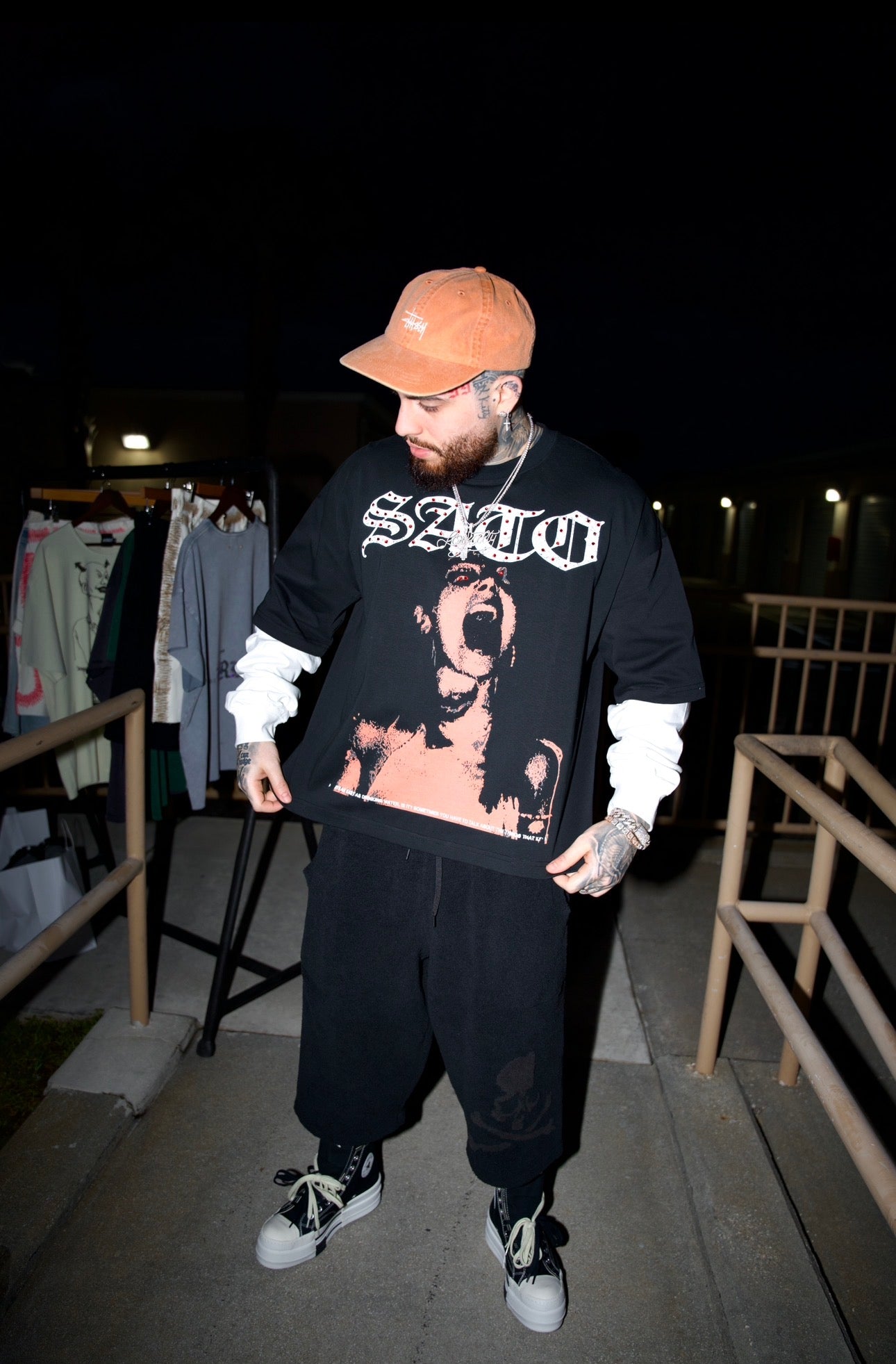 SATO Grunge Long Sleeve - Black/White
