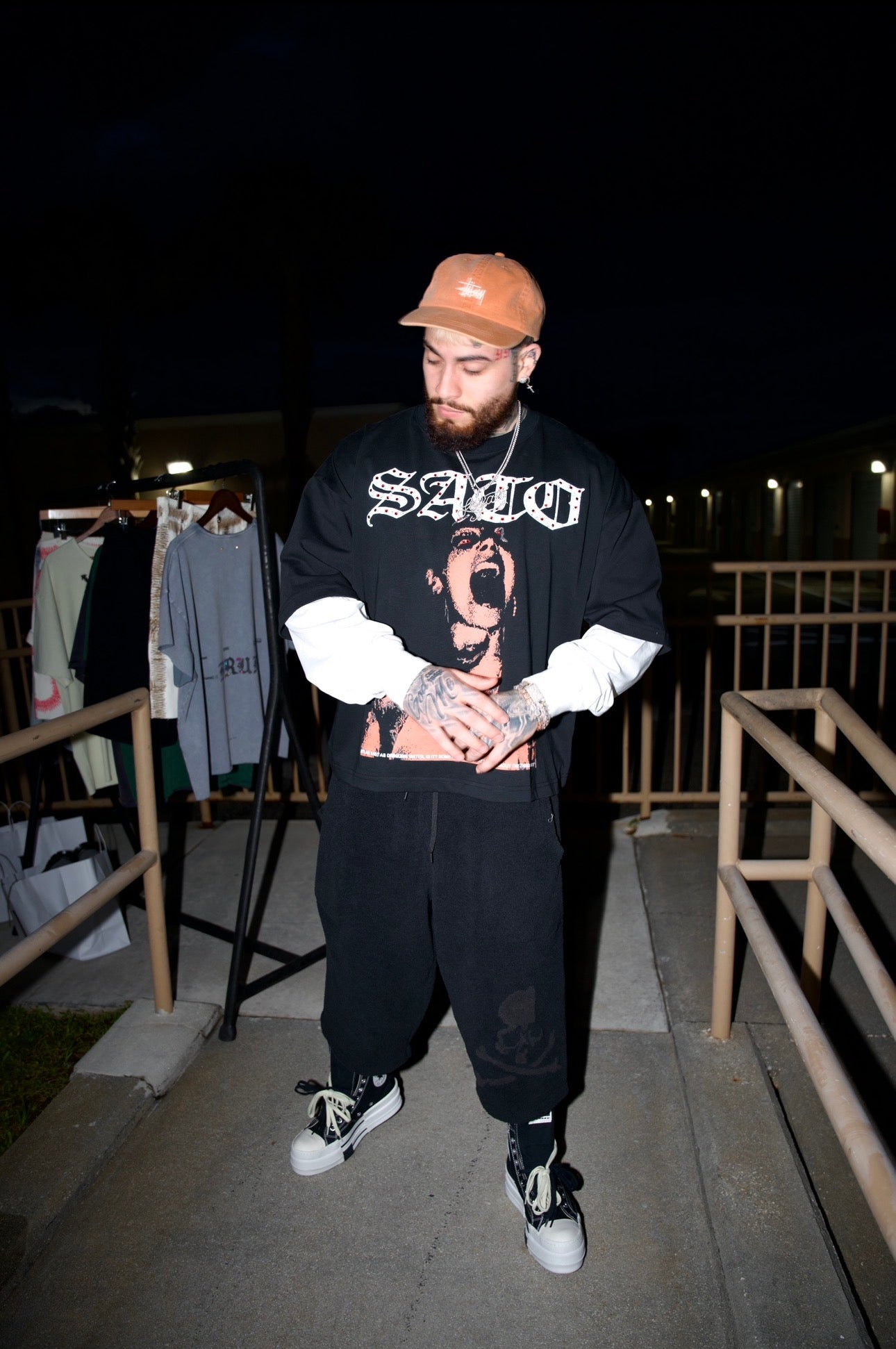 SATO Grunge Long Sleeve - Black/White