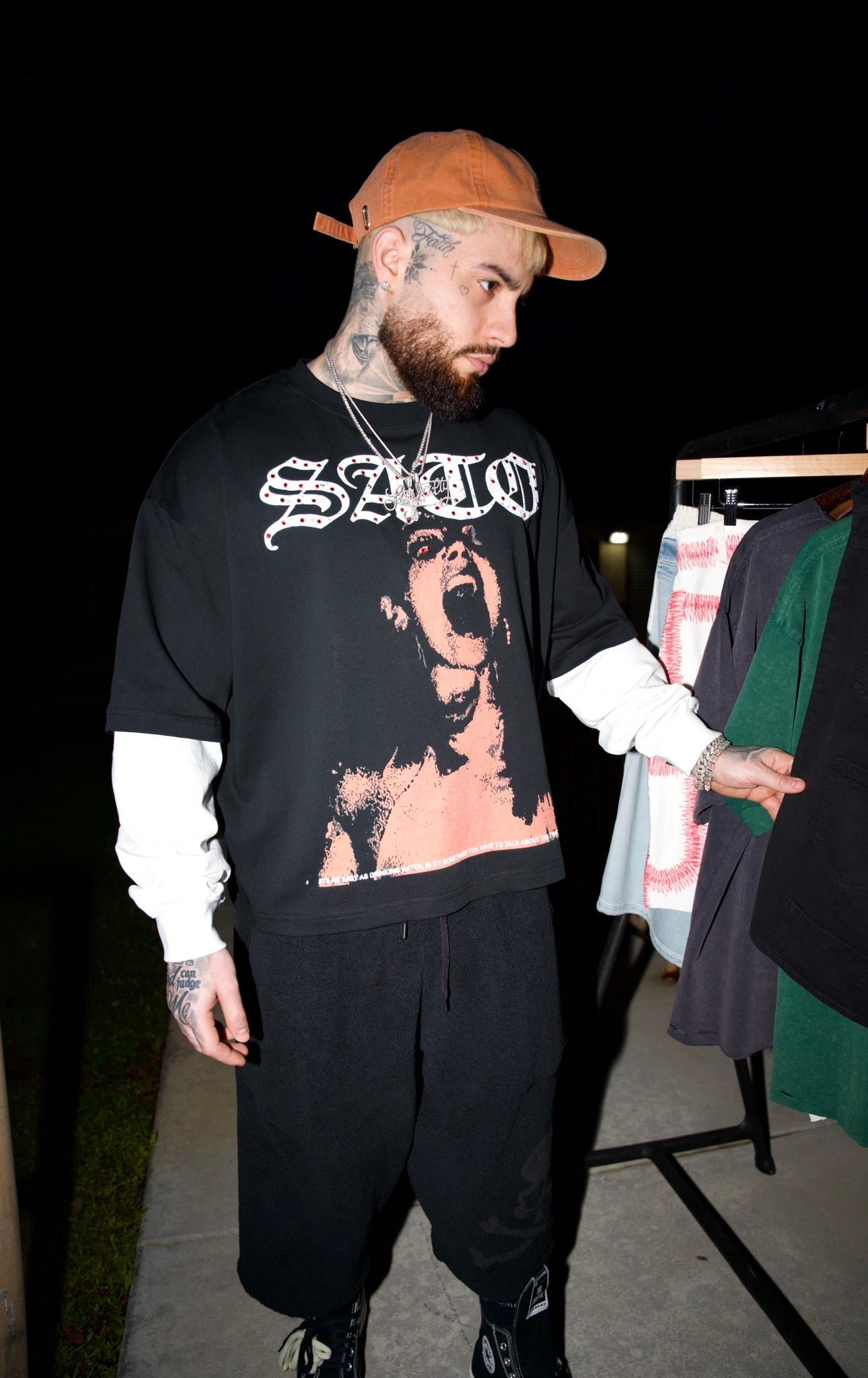 SATO Grunge Long Sleeve - Black/White