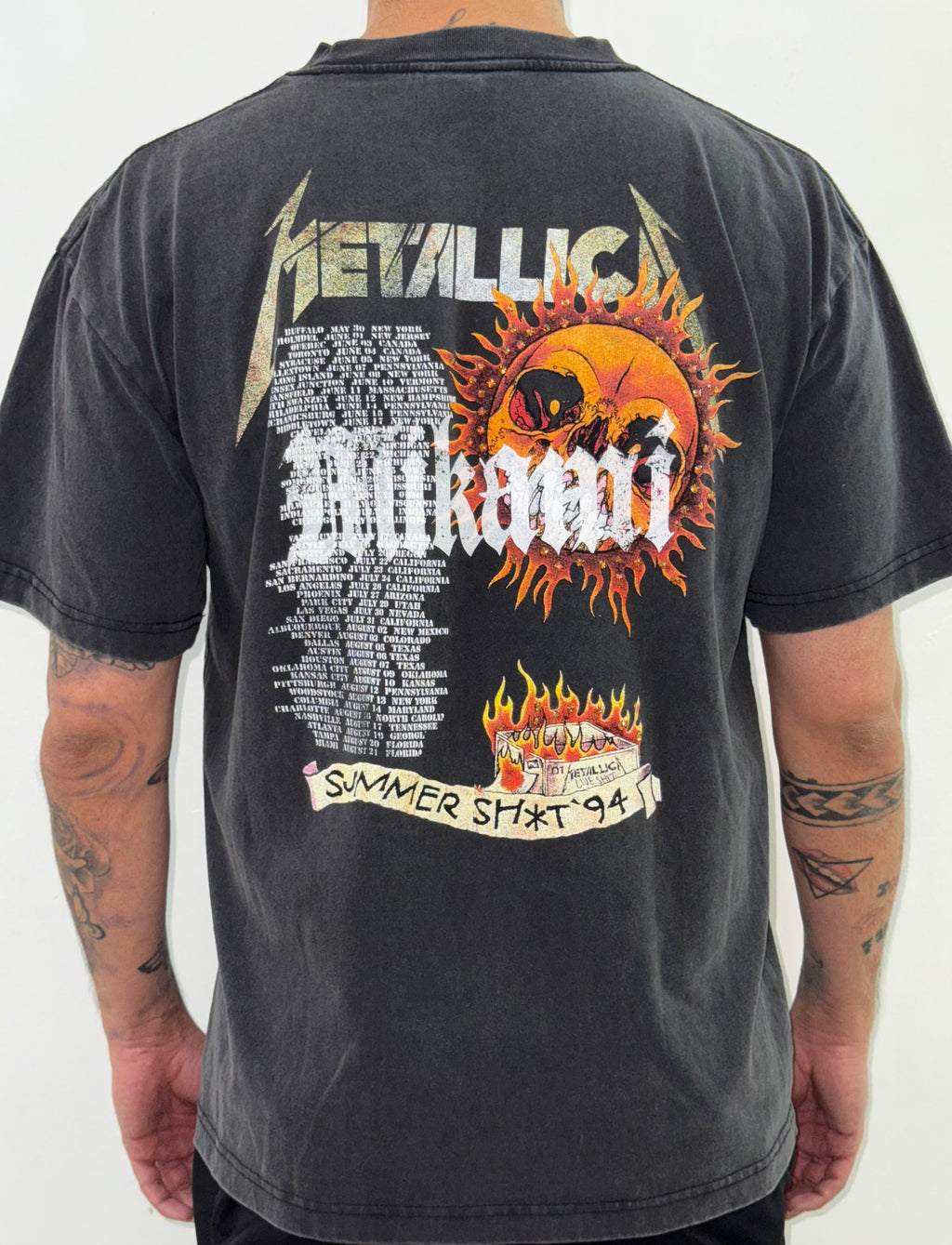 MIKAMI  “Flaming Skull” Rhinestone Tee