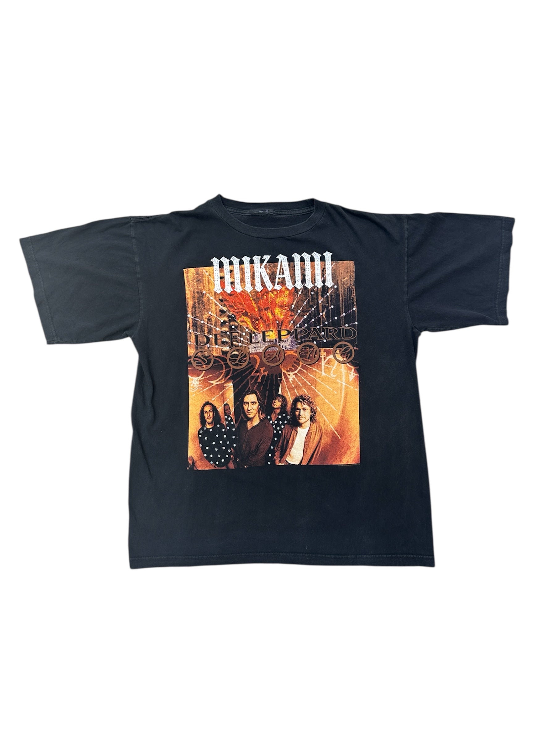 MIKAMI  x Def Leppard Vintage Rhinestone Tee – Size XL
